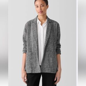 Eileen Fisher Organic Cotton Tweed open front blazer
Size medium